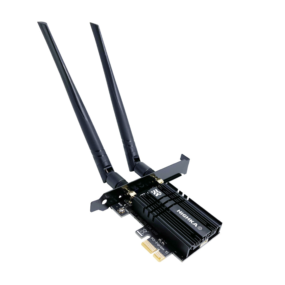 HIGHKA 5374Mbps Wi-Fi 6E PCIe Wireless Network Card 5G/6Ghz WiFi Adapter  Bluetooth 5.3 802.11AX AX210 WiFi Card PC
