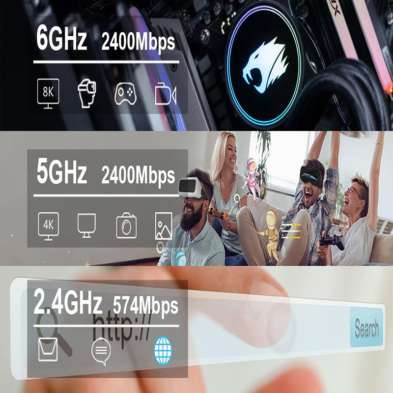 WiFi 6E PCIE Network Card Intel AX210NGW Bluetooth 5.3 Tri Band 2.4G/5G/6Ghz Wi-Fi 5 Wireless Adapter for PC