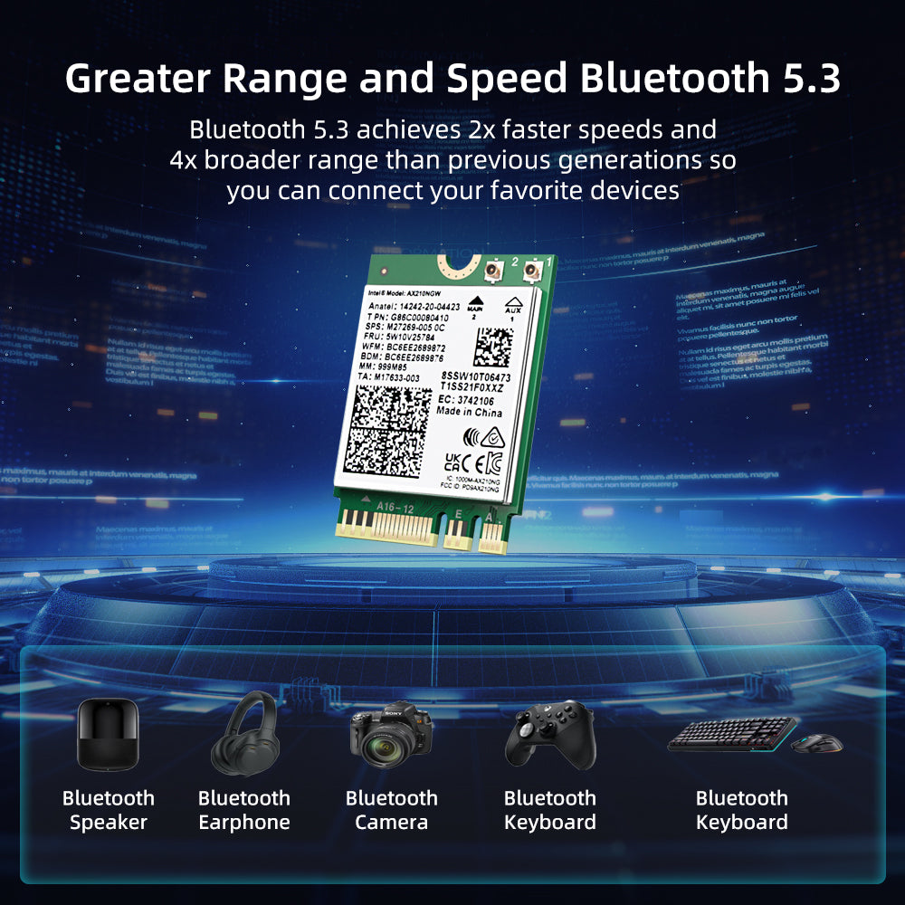 Intel AX210NGW Tarjeta WiFi Tarjeta Bluetooth 5.3 Soporte para