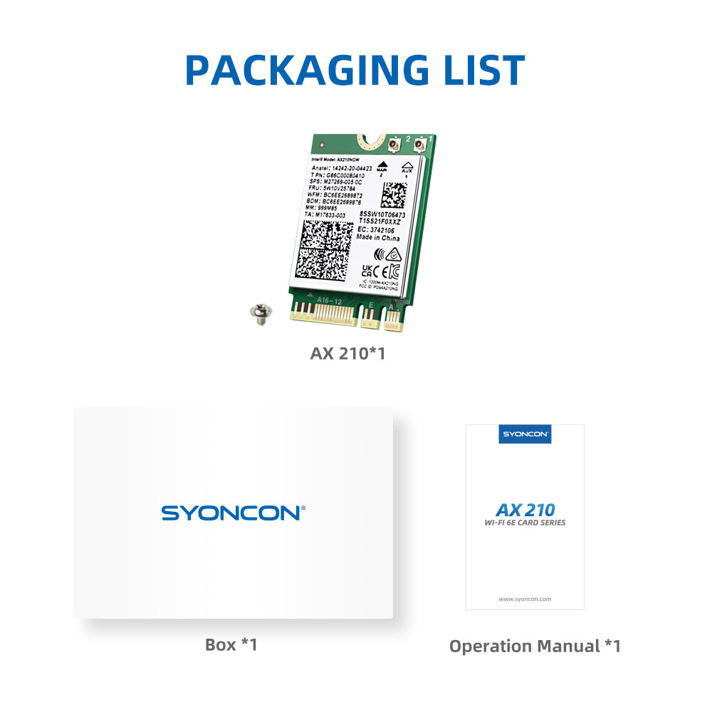 5374Mbps WiFi 6E Wireless Network Card 5G/6Ghz Wifi Adapter Bluetooth –  SyonCon