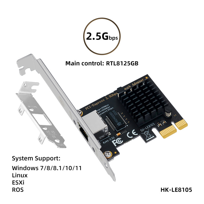 HIGHKA RTL8125BG intel1225 RTL8111 PCIe Card 10/100/2500Mbps 1Gbps